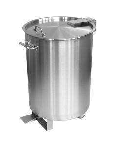 Professional Stainless Steel Pedal Waste Bin With Lid & Wheels 100 Litres | Stalwart DA-SDCP95