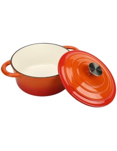 Orange 24cm 5.2 litres Enameled Cast iron Casserole Dish Round | DAA24DQO