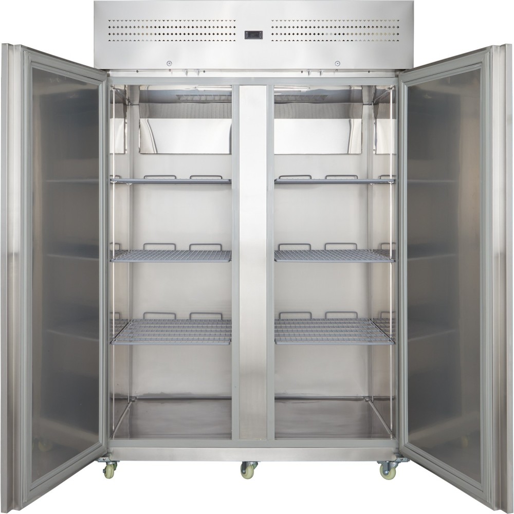 Commercial Upright Freezer 1400L Double Door Stainless Steel Cabinet 1380x855x2090mm | Stalwart DA-NORD32