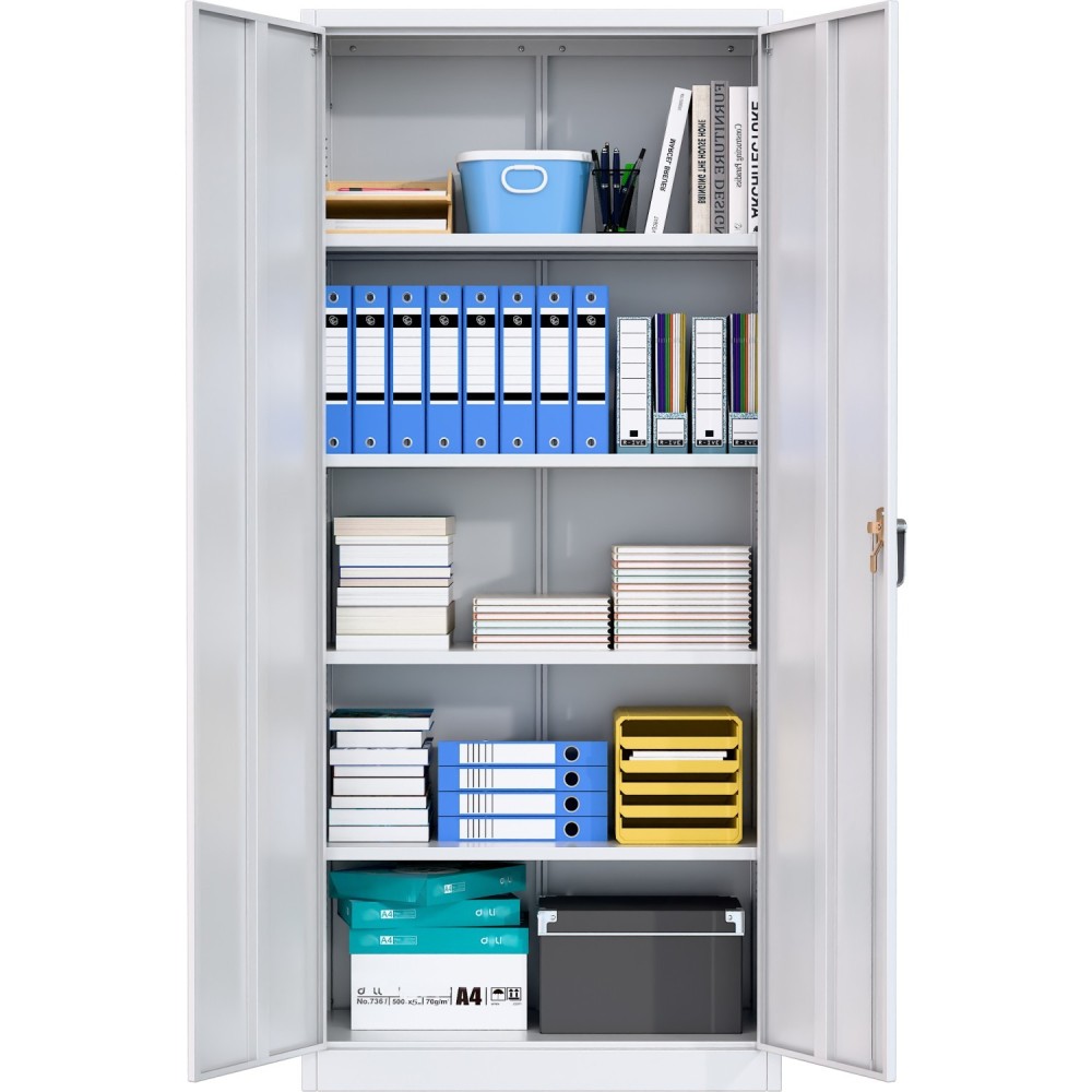 Professional White Steel Cabinet 2 Doors 800x400x1800mm | Stalwart DA-SART604