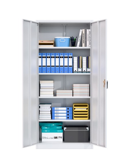 Professional White Steel Cabinet 2 Doors 800x400x1800mm | Stalwart DA-SART604