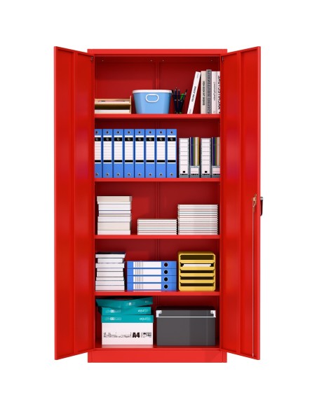 Professional Red Steel Cabinet 2 Doors 800x400x1800mm | Stalwart DA-SART608