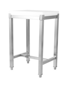 Commercial Stainless Steel Cutting Board Stand with Polyethylene Chopping Block 500x400x750mm | Stalwart DA-WH505670 2