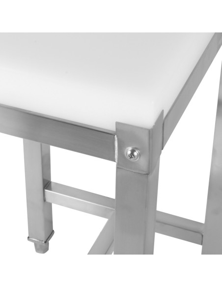 Commercial Stainless Steel Cutting Board Stand with Polyethylene Chopping Block 500x400x750mm | Stalwart DA-WH505670