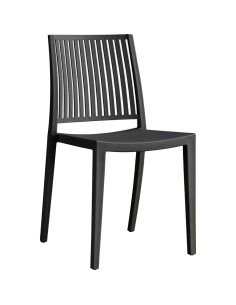 Bistro Dining Chair Vertical Slat Backrest Polypropylene Indoors &amp Outdoors 420x400x810mm Black | Stalwart DA-P190BLACK