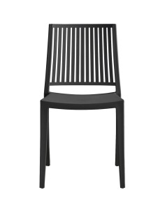 Bistro Dining Chair Vertical Slat Backrest Polypropylene Indoors &amp Outdoors 420x400x810mm Black | Stalwart DA-P190BLACK 2