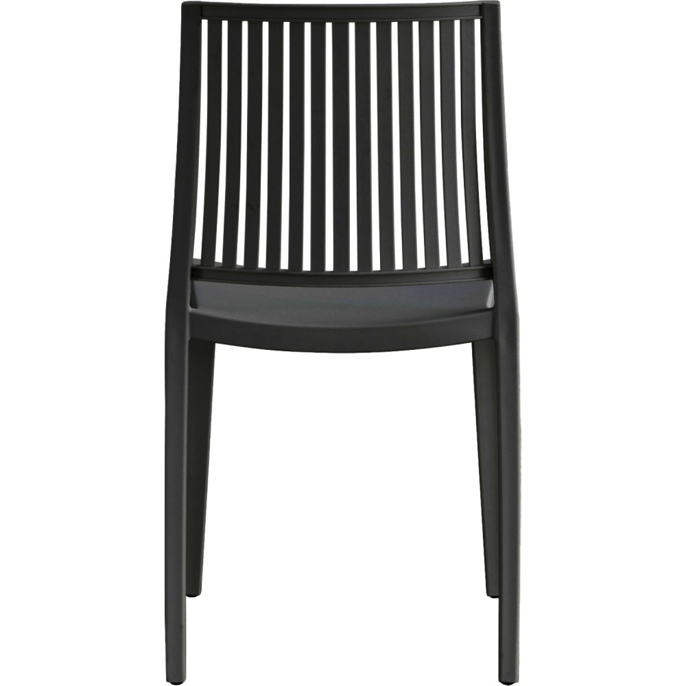 Bistro Dining Chair Vertical Slat Backrest Polypropylene Indoors &amp Outdoors 420x400x810mm Black | Stalwart DA-P190BLACK