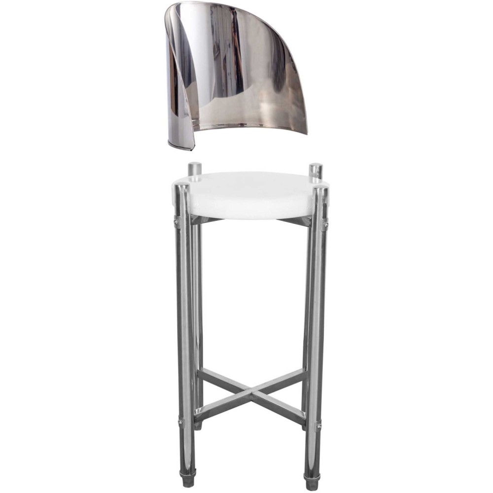 Commercial Stainless Steel Round Cutting Board Stand with Polyethylene Chopping Block 420x750mm | Stalwart DA-WHCY0301