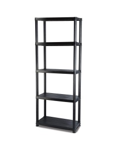 Professional Plastic Shelving Unit 5 tier Black 600x300x1735mm | Stalwart DA-P5T 2