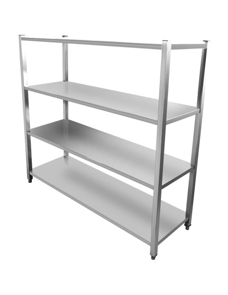 Commercial Shelving Unit 4 Tier Stainless Steel 1800x500x1500mm | Stalwart DA-SSB18050