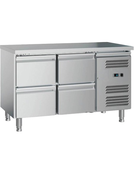 Commercial Refrigerated Counter 4 Drawers GN1/1 1200x700x650mm | Stalwart DA-GXX608