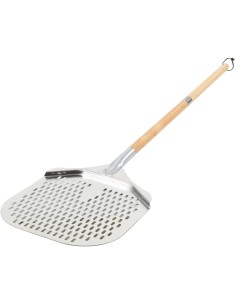 Pizza Peel 12'' Perforated square Wood handle Length 88cm | Stalwart DA-SPRX8812P 2