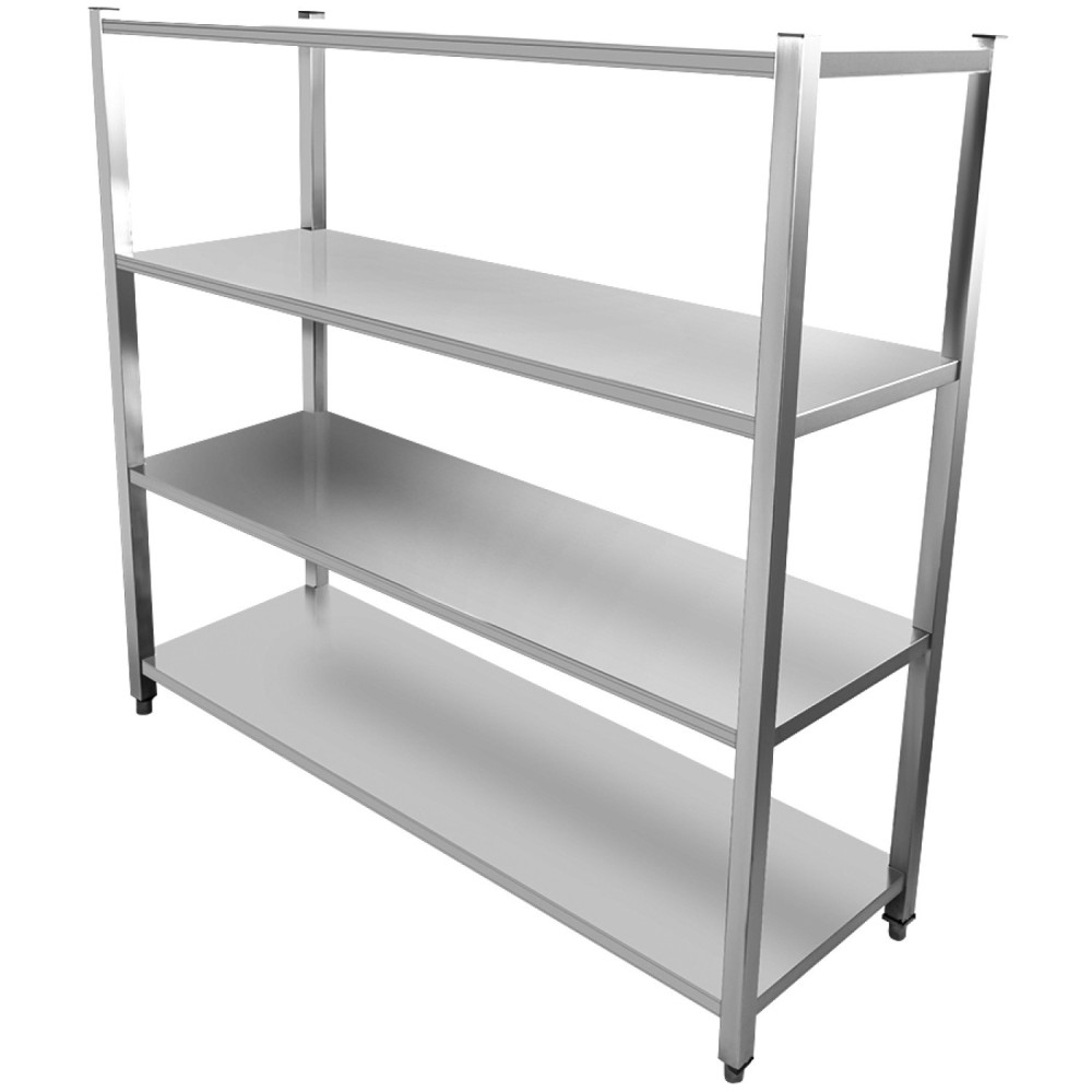 Commercial Shelving Unit 4 Tier Stainless Steel 1500x500x1500mm | Stalwart DA-SSB15050