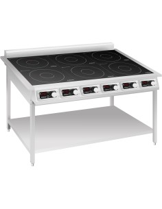 Commercial 6-Zone Induction Hob with Undershelf 6 x 3500W 1153x700x911mm | Stalwart DA-EW350H6