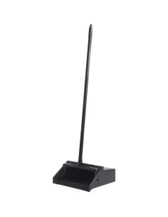 Heavy-Duty Long Handle Polypropylene Dustpan 330x310x700mm Black | Stwalwart DA-JGM1006
