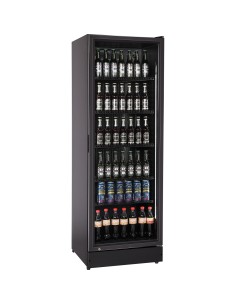 Commercial Upright Beverage Bottle Cooler 360 Litres Single Hinged Glass Door Black 600x620x1800mm | Stalwart DA-SSH48 2