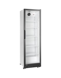 Commercial Upright Beverage Bottle Cooler 214 Litres Single Hinged Glass Door Black &amp White 538x505x1585mm | Stalwart DA-SSH5