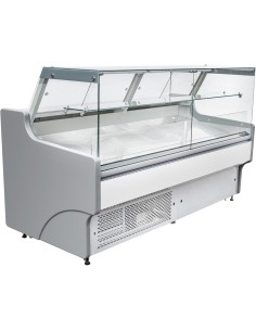Serve over Deli counter White front Straight glass front Width 1580mm | Stalwart DA-BLUEL130