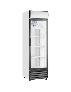 Commercial Upright Beverage Bottle Cooler 210 Litres Single Hinged Glass Door Black & White 538x525x1772mm | Stalwart DA-SSH2