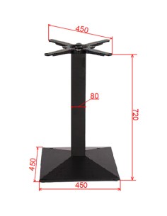Black Cast Iron Table Base Square 450x450x720mm | Stalwart DA-A038B 2