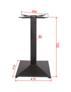 Black Cast Iron Table Base Square 410x410x720mm | Stalwart DA-A039A 2
