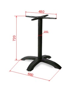 Black Cast Iron Table Base Cross-Base 660x720mm | Stalwart DA-F009 2