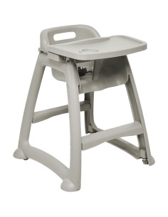 Sturdy Baby High Chair with Tray &amp Castors Stackable 540x611x740mm | Stwalwart DA-JGM1402