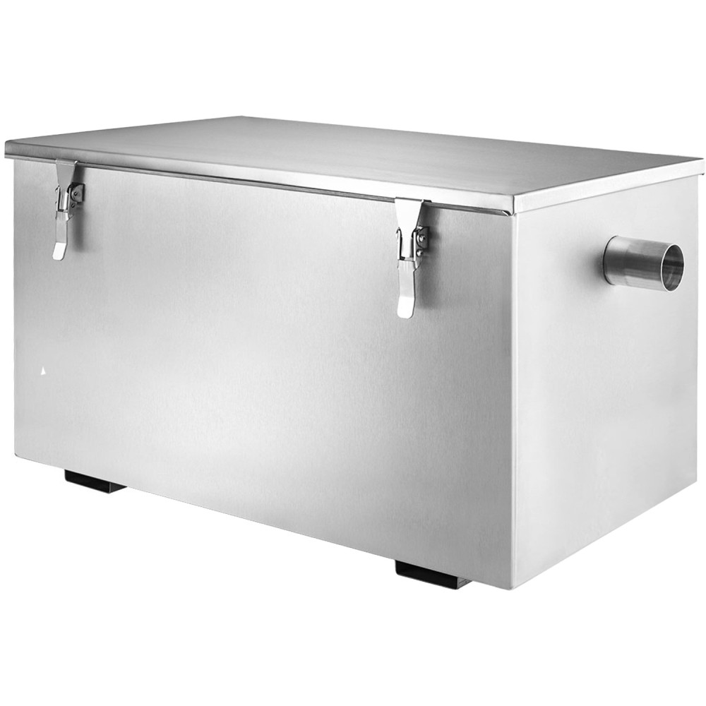 Commercial Stainless Steel Grease Trap with Lid and Outlet Valve 300x250x250mm | Stalwart DA-QNH504