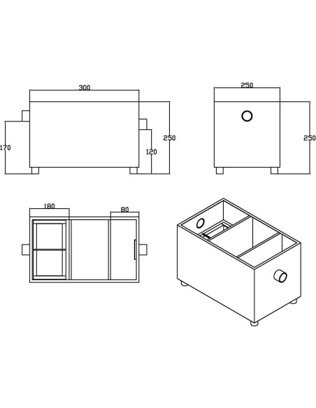 Commercial Stainless Steel Grease Trap with Lid and Outlet Valve 350x200x200mm | Stalwart DA-QNH506