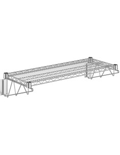 Wall-Mounted Wire Shelf 1 Tier 100kg Capacity Chrome Finish 600x450mm | Stalwart DA-WR604560A1C
