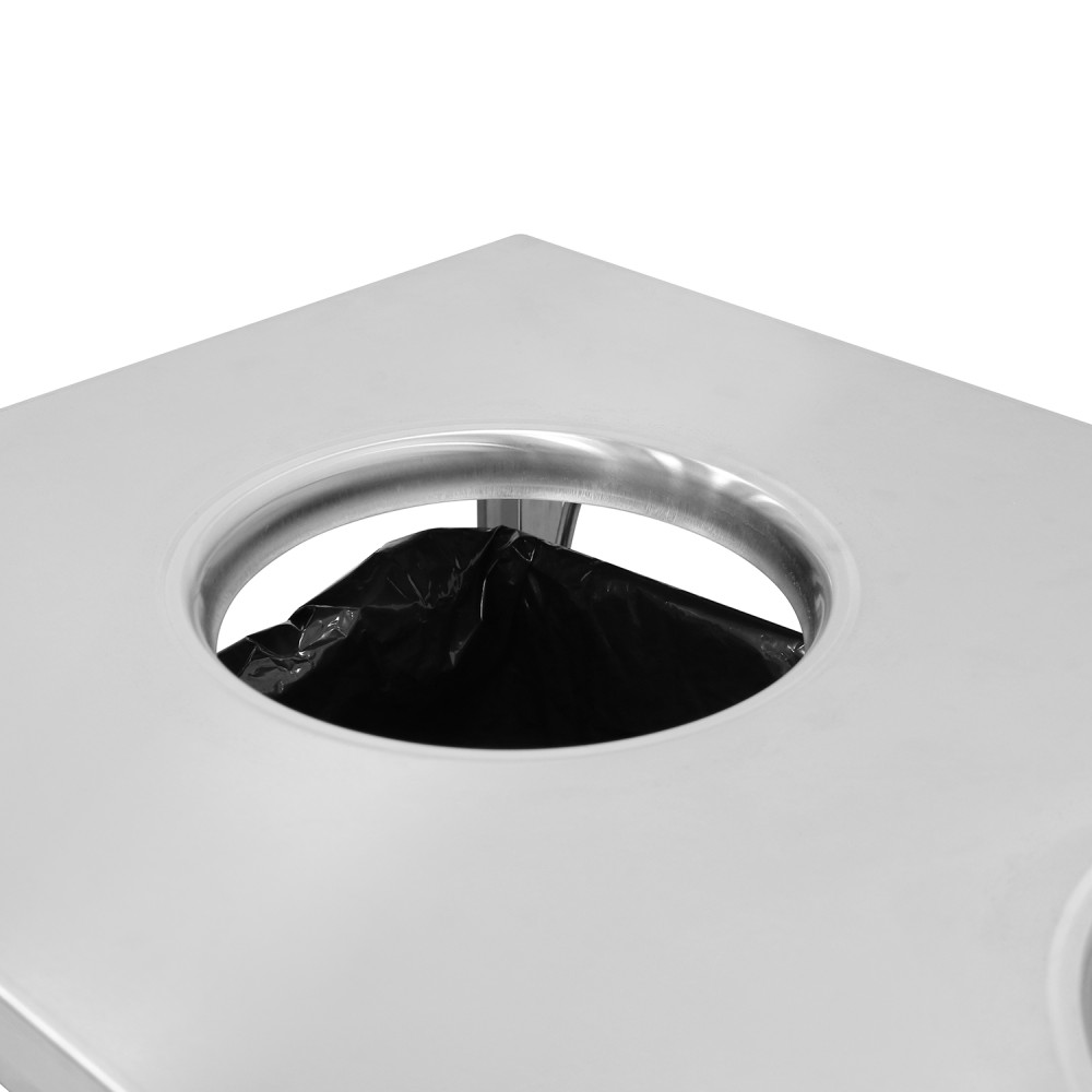 Commercial Stainless Steel Waste Collection Table with Dual Circular Openings 1000x600x900mm | Stwalwart DA-SC10060