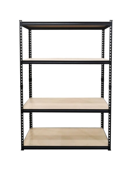 Industrial Shelving Unit Heavy Duty 4 Shelves 1100 kg Capacity (275 kg/shelf) 1800x600x1800mm Black | Stalwart DA-SP18060BLACK