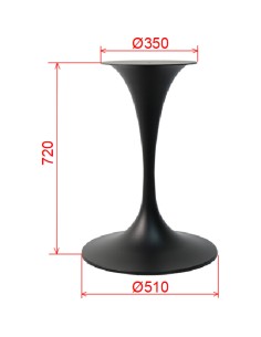 Black Cast Iron Table Base Round Ø510x720mm | Stalwart DA-F015A 2