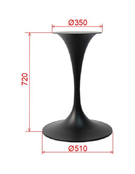 Black Cast Iron Table Base Round Ø510x720mm | Stalwart DA-F015A