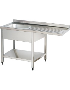 Commercial Sink for Dishwashers 1 Bowl Left Bottom Shelf Splashback 1200x700x950 | Stalwart DA-YLS127SBL1