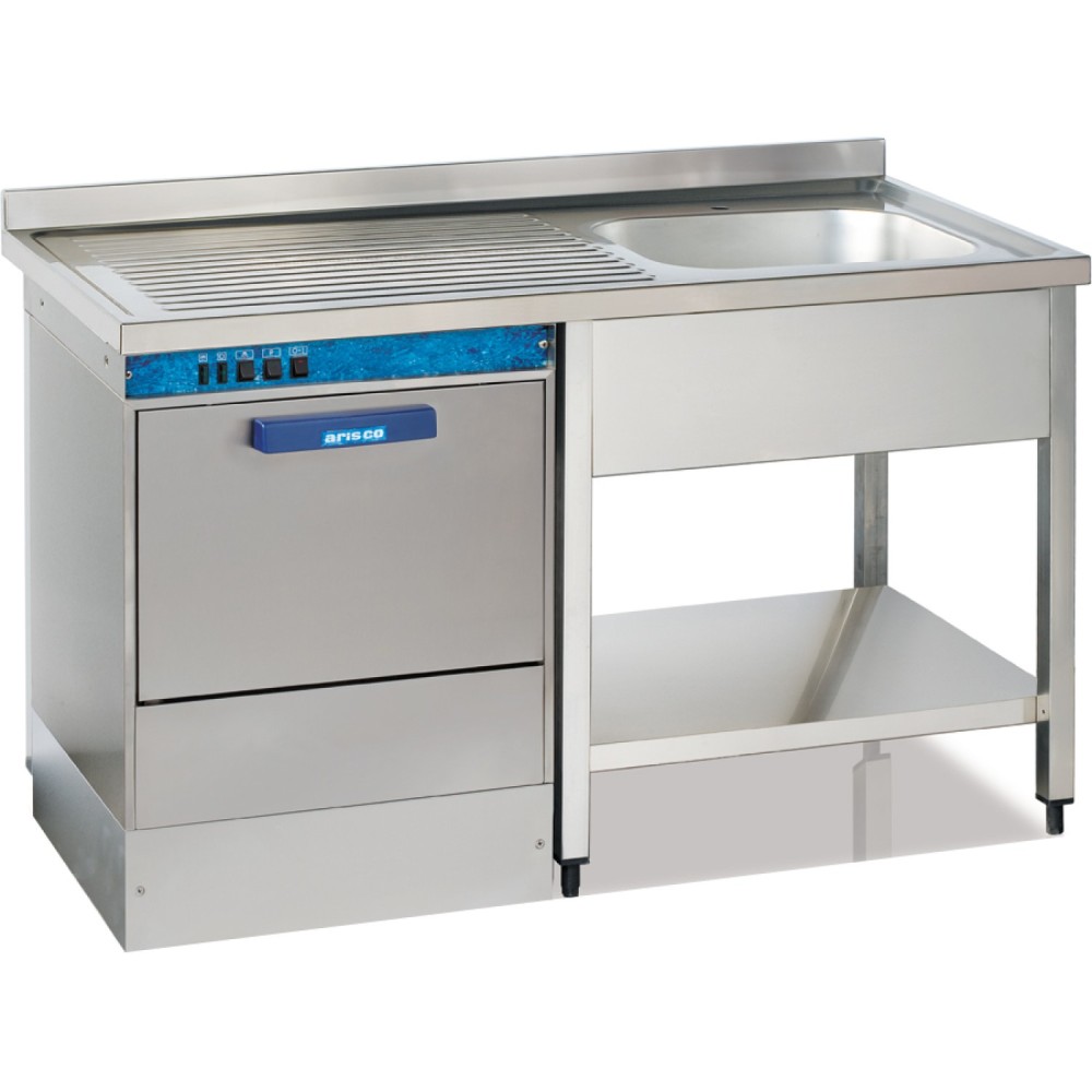 Commercial Sink for Dishwashers 1 Bowl Right Bottom Shelf Splashback 1200x600x950mm | Stalwart DA-YLS126SBR1