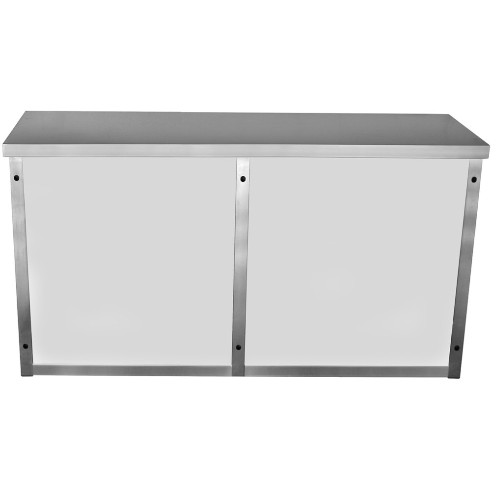Commercial Wall Cabinet Cupboard Glass Doors Stainless Steel 1600x400x800mm | Stwalwart DA-SWCGDHH160402