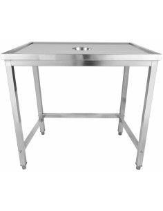 Professional Waste Disposal Table Stainless Steel 4 Side Up Marine Edge 1800x700x900mm | Stwalwart DA-WHDW18070