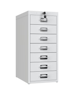 Professional 7-Drawer Lockable Metal Storage Cabinet 280x425x627mm White | Stalwart DA-HDKS07LOCKWHITE