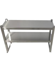 Double Tier Overshelf with Square Tubing Stainless Steel 1500x280x600mm | Stalwart DA-QNH106