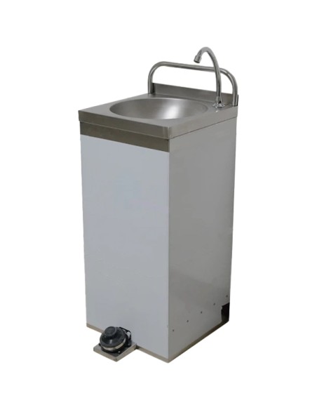 Stainless Steel Freestanding Hand Wash Sink with Foot Pedal 400x400x850mm | Stalwart DA-YLS30