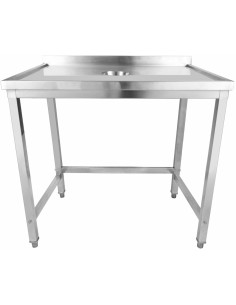 Professional Waste Disposal Table Stainless Steel 4 Side Up Marine Edge Backsplash 1000x700x950mm | Stwalwart DA-WHDW10070B