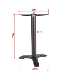 Black Cast Iron Table Base Tri-Leg 600x720mm | Stalwart DA-A050 2