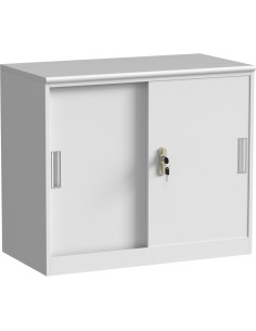 Professional Half Filing Cabinet with Metal Door &amp MDF Top 800x420x690mm White | Stalwart DA-HDWAY02