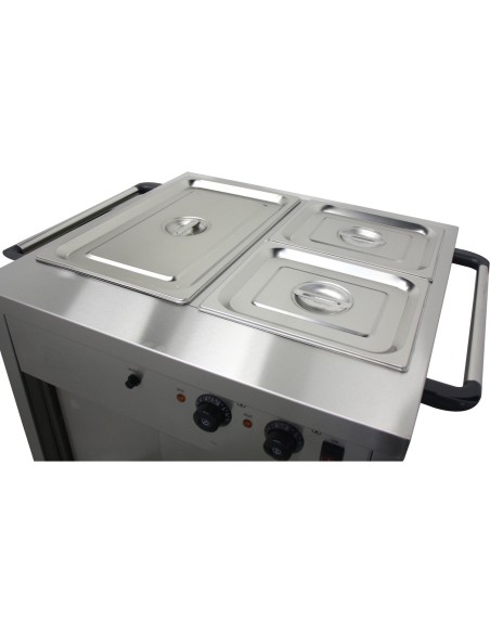 Mobile Bain Marie top Hot Cupboard 750mm | Stalwart DA-HXYH2W1