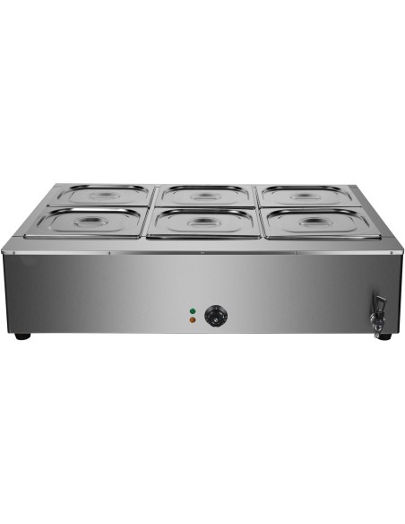 Commercial Electric Bain Marie 6xGN1/2 3000W Countertop 1080x750x275mm | Stalwart DA-HB1080