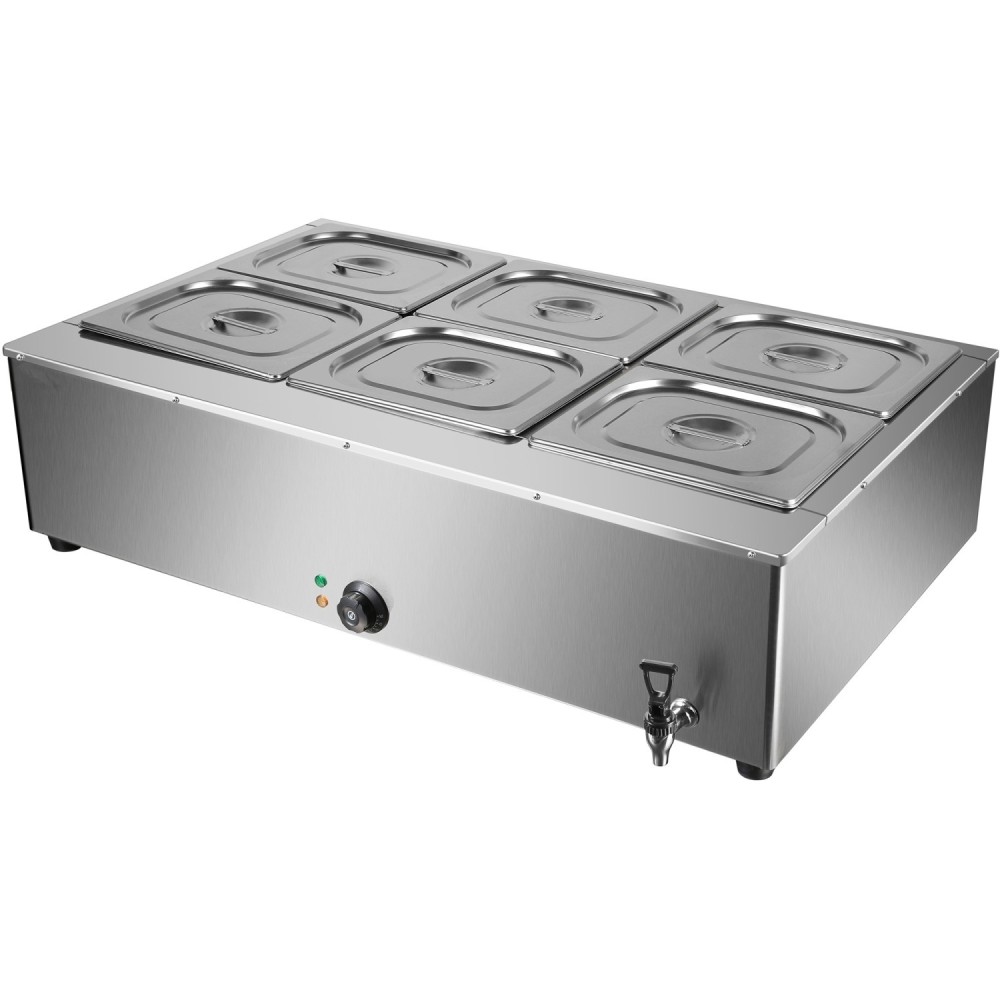 Commercial Electric Bain Marie 6xGN1/2 3000W Countertop 1080x750x275mm | Stalwart DA-HB1080