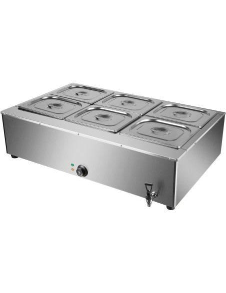Commercial Electric Bain Marie 6xGN1/2 3000W Countertop 1080x750x275mm | Stalwart DA-HB1080