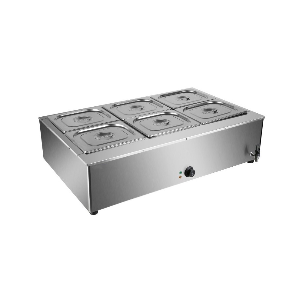 Commercial Electric Bain Marie 6xGN1/2 3000W Countertop 1080x750x275mm | Stalwart DA-HB1080