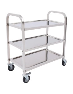 Commercial 3 tier Stainless Steel Serving/Service/Clearing Trolley 920x500x930mm | Stalwart DA-QNH402